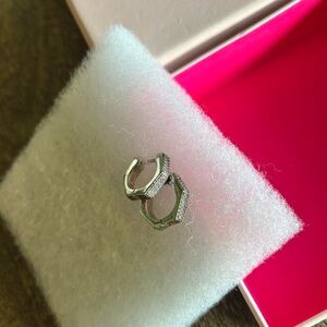 Stella & Dot Silver Huggie Earrings
